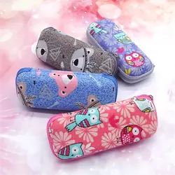 Cute Cartoon Sunglasses Box Eyewear Box Zipper Closure Simple Style Portable EVA Glasses Protective Box