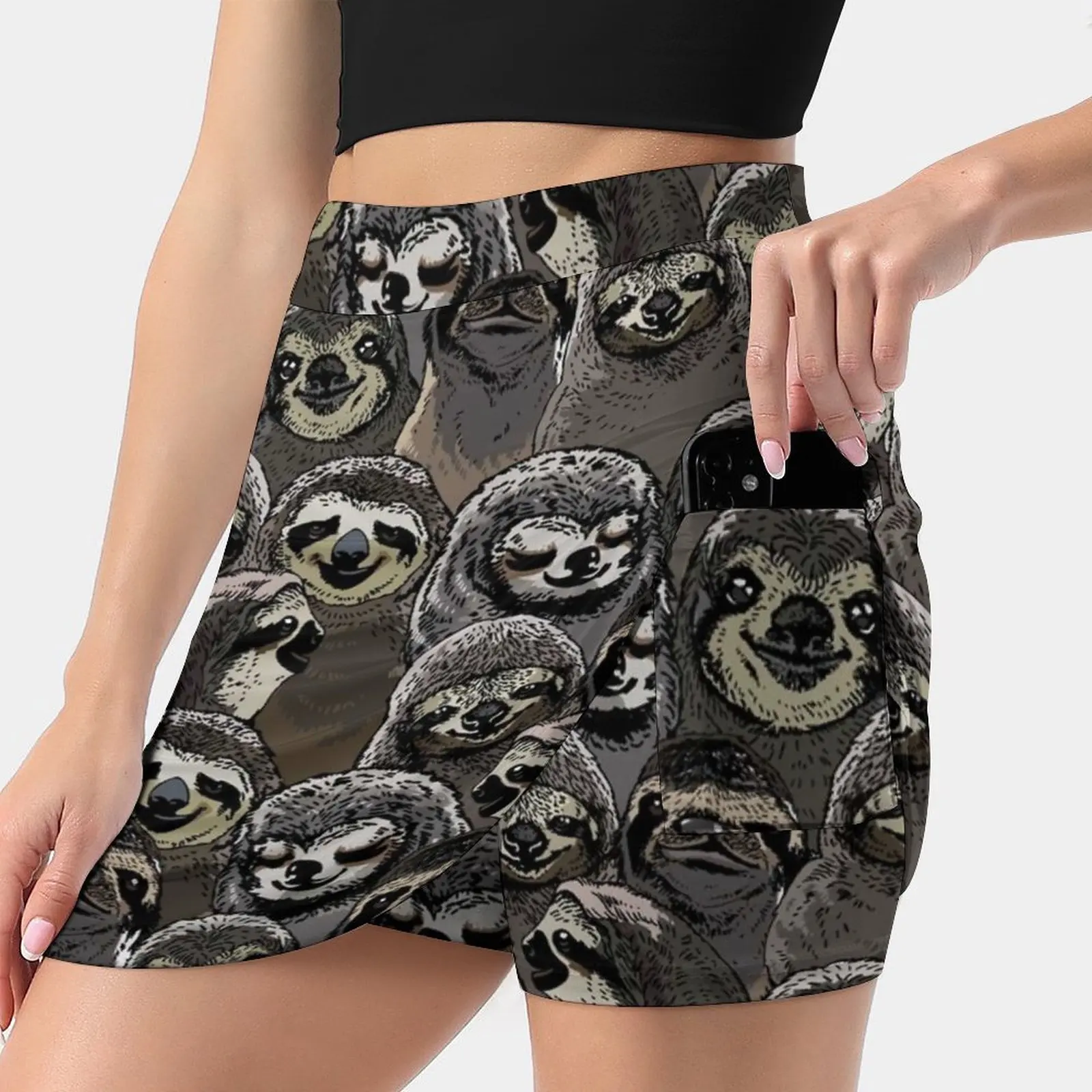 

Social Sloths Women's skirt Sport Skort Skirt With Pocket Fashion Korean Style Skirt 4Xl Skirts Sloth