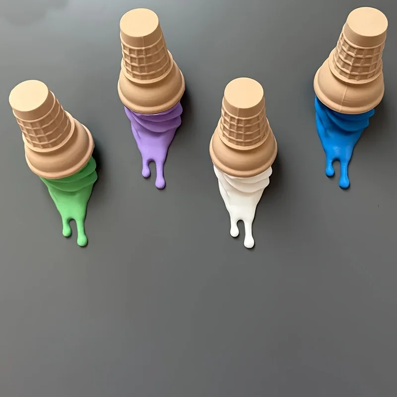 Colorful Melted Ice Cream Wall Hooks Cute 3D Stylish Hanger Multifunctional Household Organizer for Daily Small Items