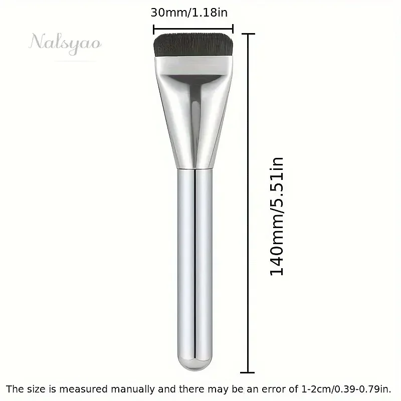 Hypoallergenic Nylon Bristle Oval Foundation Brush Face Contouring Ultra-Fine Multi-Use Makeup 1/2Pc