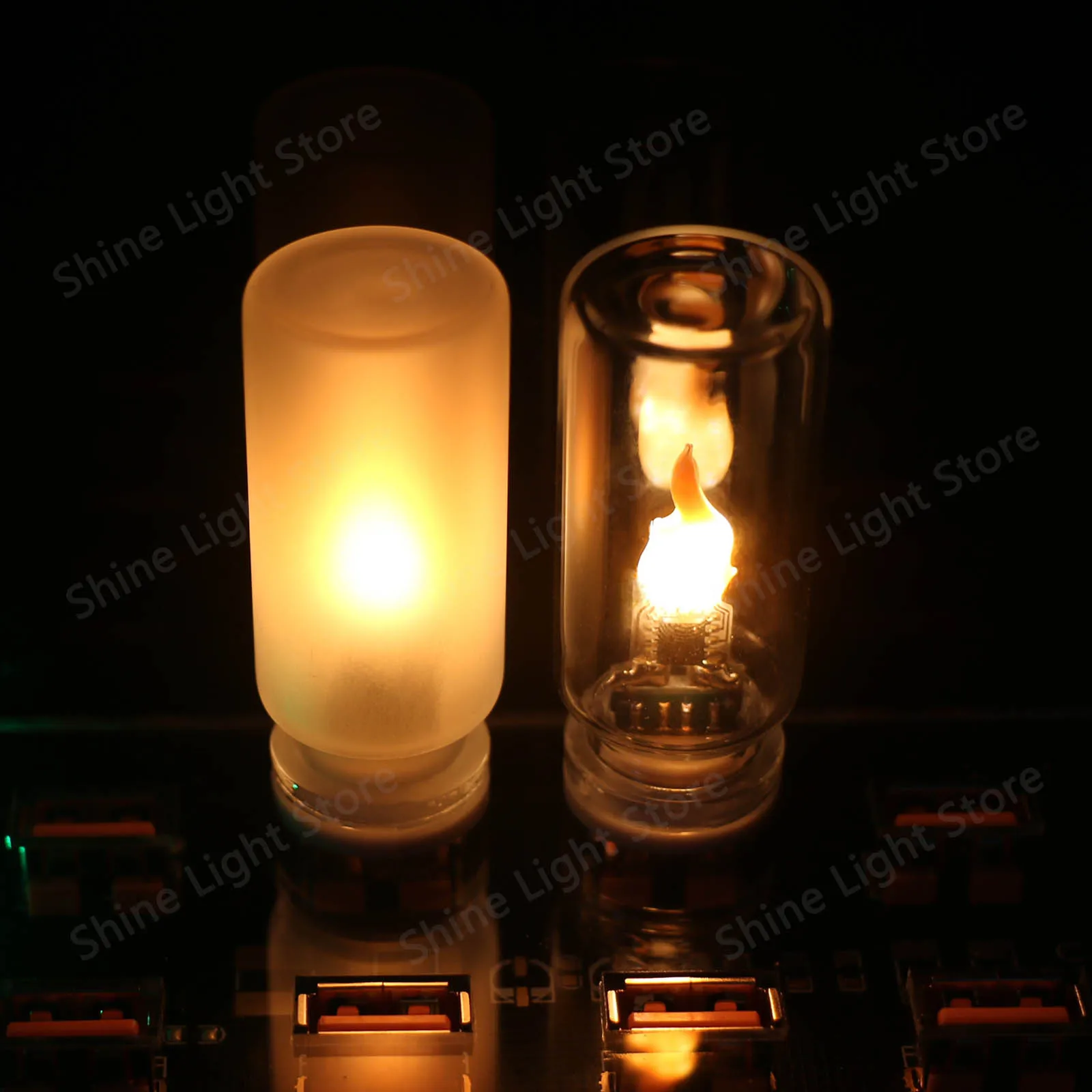 

5V USB Flash LED Frosted Transparent Glass Candle Light Bulb Car Interior Light Bedroom Holiday Decoration Night Light