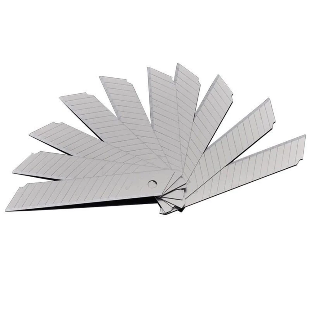 100PCS Stainless Steel Utility Knife Blade 100mm*18mm Black DIY Tool Replace The Carving Blade For Student Office Stationery