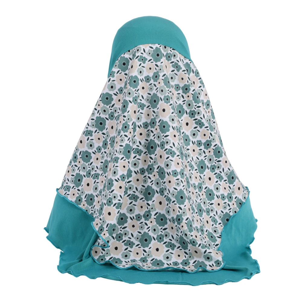 Foulard imprimé en mousseline de soie 65x60cm pour grandes filles femmes foulard musulman Turban foulards instantanés tirer sur Amira chapeau de prière islamique enveloppe de tête