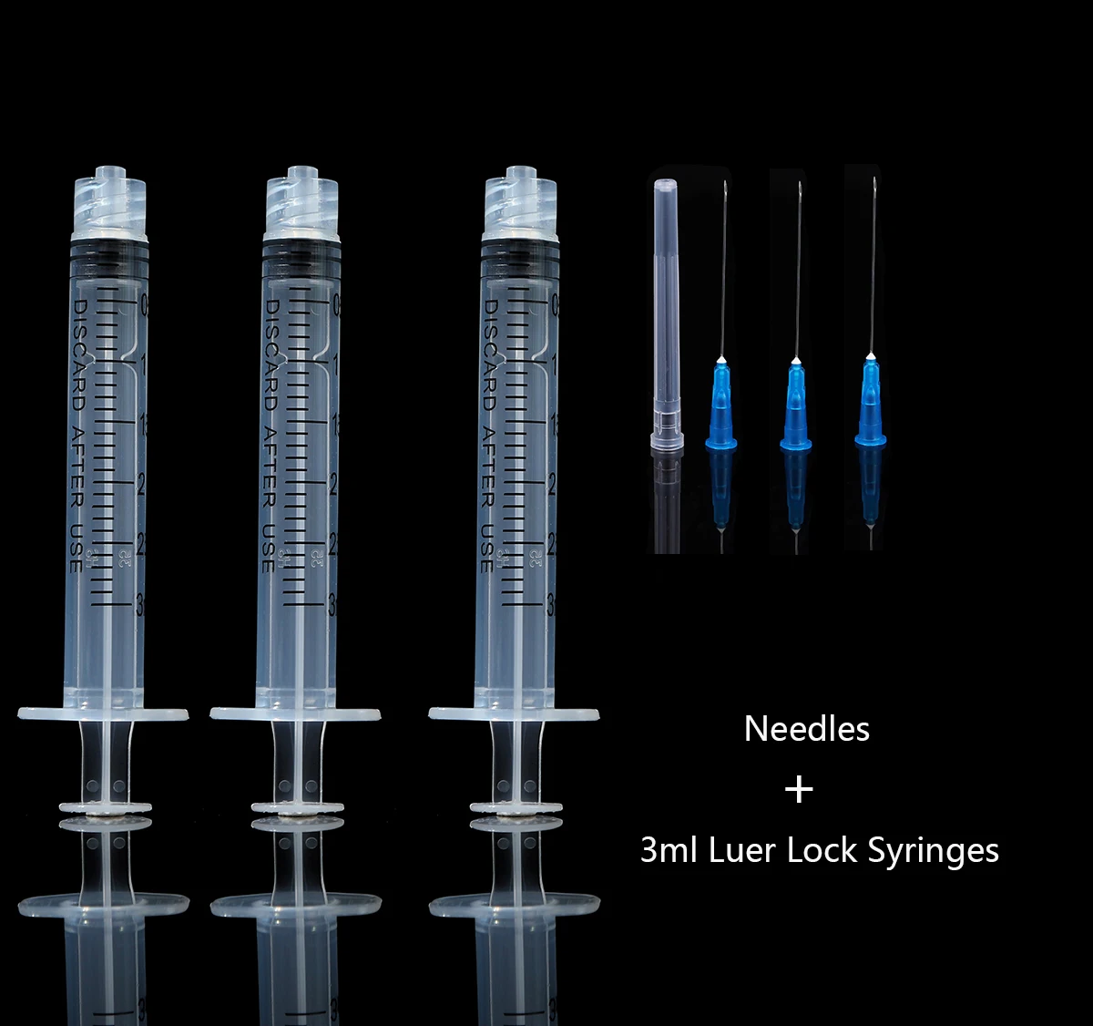 3ml luer lock Syringes+21G 23G 25G 29G Injection Needles Drawing Needles Injection Tool Sharp Pointed Needles Disposable Needle