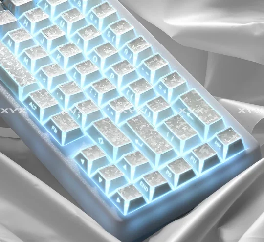XVX Carbon Fiber Jelly Keycaps, Cherry Profile Shine-Through Side-Lit Keycaps for EV63 Magnetic Switch