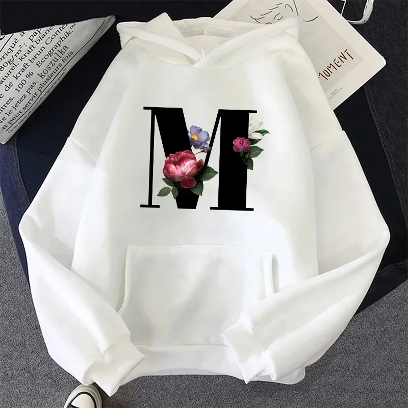 رسالة A-Z مطبوعة المرأة هوديس بلوزات غير رسمية ملابس رياضية في الهواء الطلق الرياضة الركض امرأة الملابس البيضاء موضة الشارع القمم