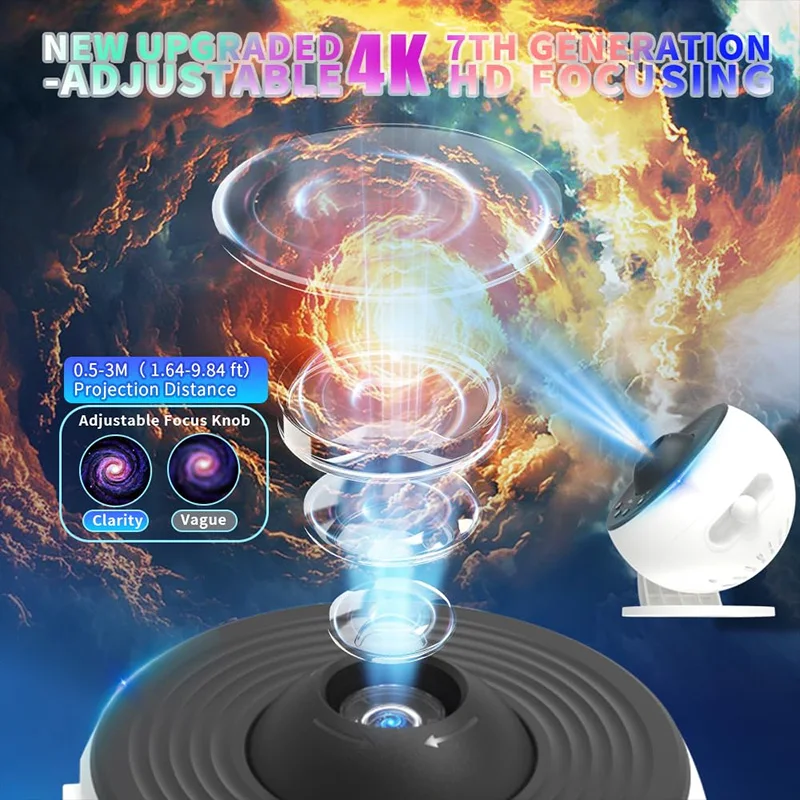 13-in-1 Ultra-Clear Galaxy Projector Light with 3-Button Control + 30-Minute Timer | Ambient Light for Home Theaters & Game Room