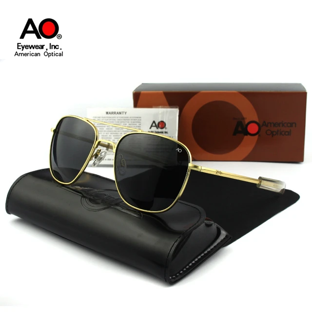 American AO Sunglasses Men Army Military Aviation Pilot Sun Glasses Polarized Lens Woman Luxury Brand Vintage