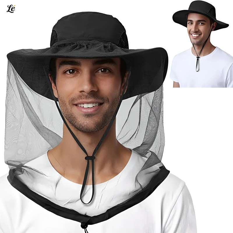 

Multi-Purpose Sun Protection Hat With Hidden Mosquito Net For Men Women Ideal For Fishing Hunting Beekeeping Outdoor Adventures