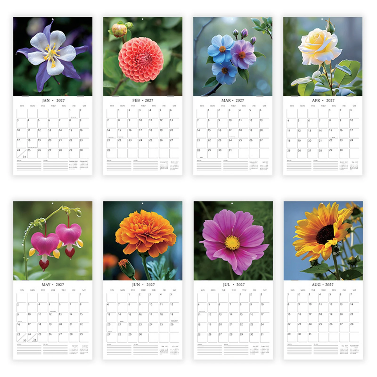 Calendrier mural 2027 de 12 pa - Home Office Wallpaper avis et prix