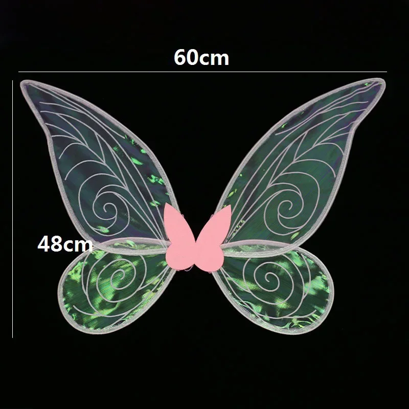 Angel Wings Kids Girls Sheer Butterfly Fairy Wing Princess Dress Up Halloween Fairy Accessories Flower Wreath Crown