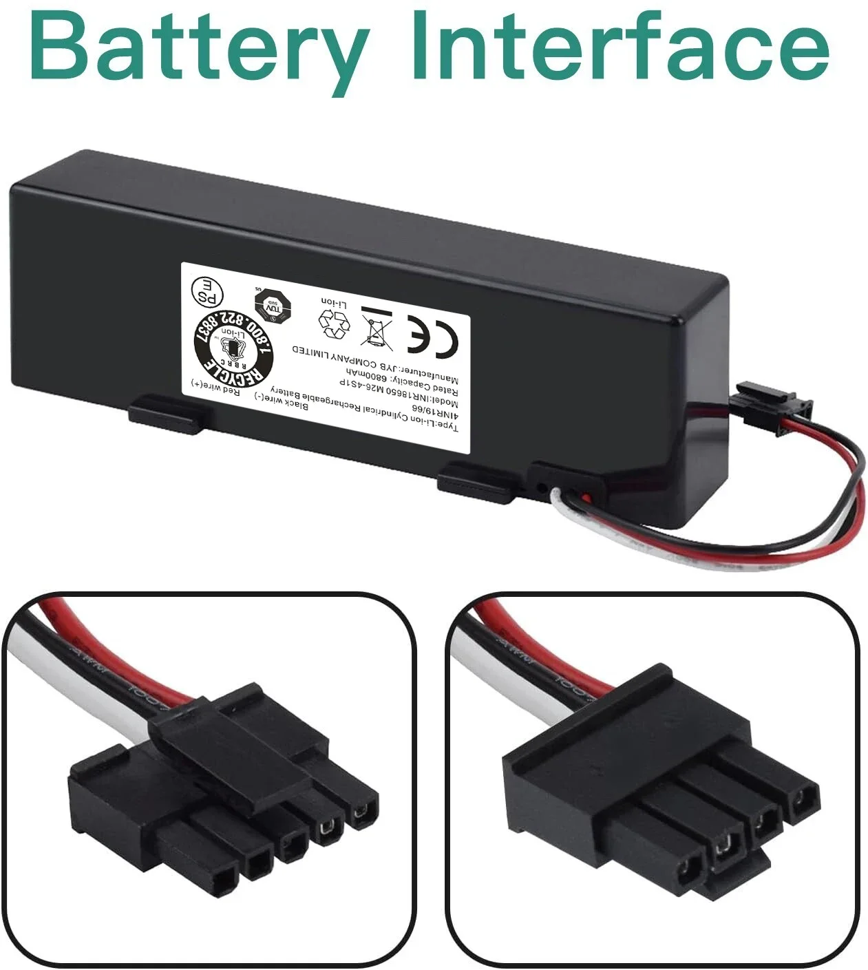 

Rechargeable 9800mAh 14.4V Li-ion Battery for Conga 3290 3390 3490 3590 3690 3790 3890 for Xiaomi Mop STYTJ02YM Vacuum Cleaner