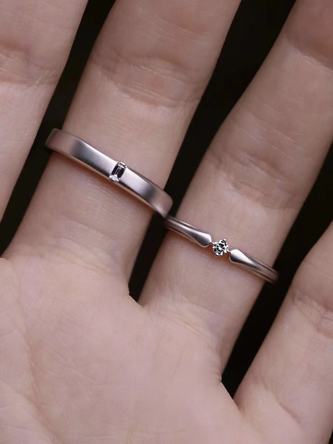 Exclusive Designer His & Hers Wedding Rings Set with Natural & Lab Diamonds in 18K/14K/9K Gold & PT950