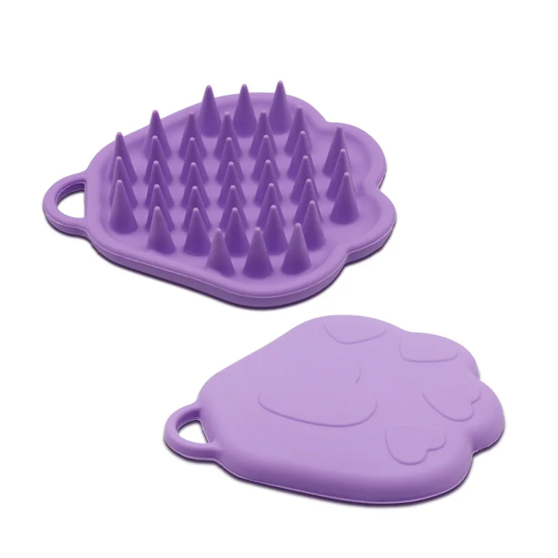 Brosse à shampooing en silicone, peigne de massage du cuir chevelu, portable, déterminer la patte de chat, bain doux, douche, soins des cheveux