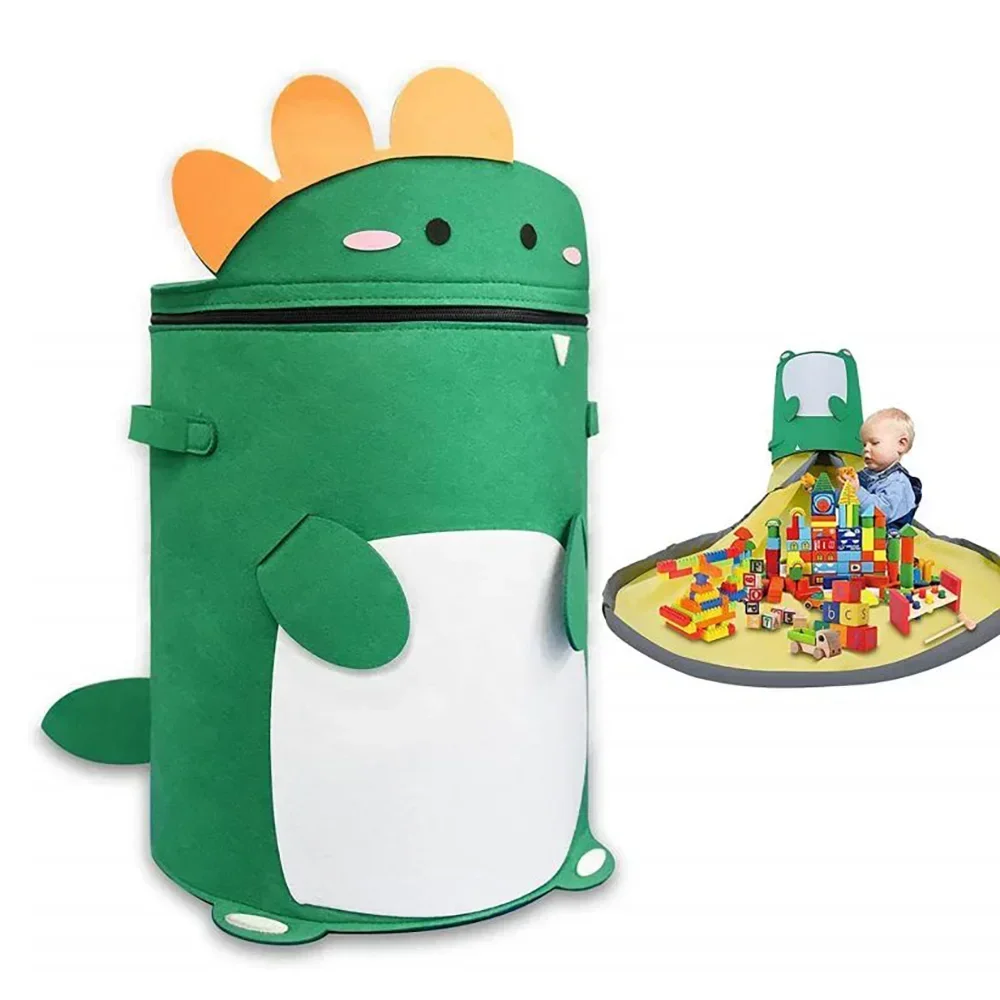 Saco de armazenamento de brinquedos dobrável de feltro destacável, organizador de animais fofos, sacos ziplock, à prova de poeira, bloco de