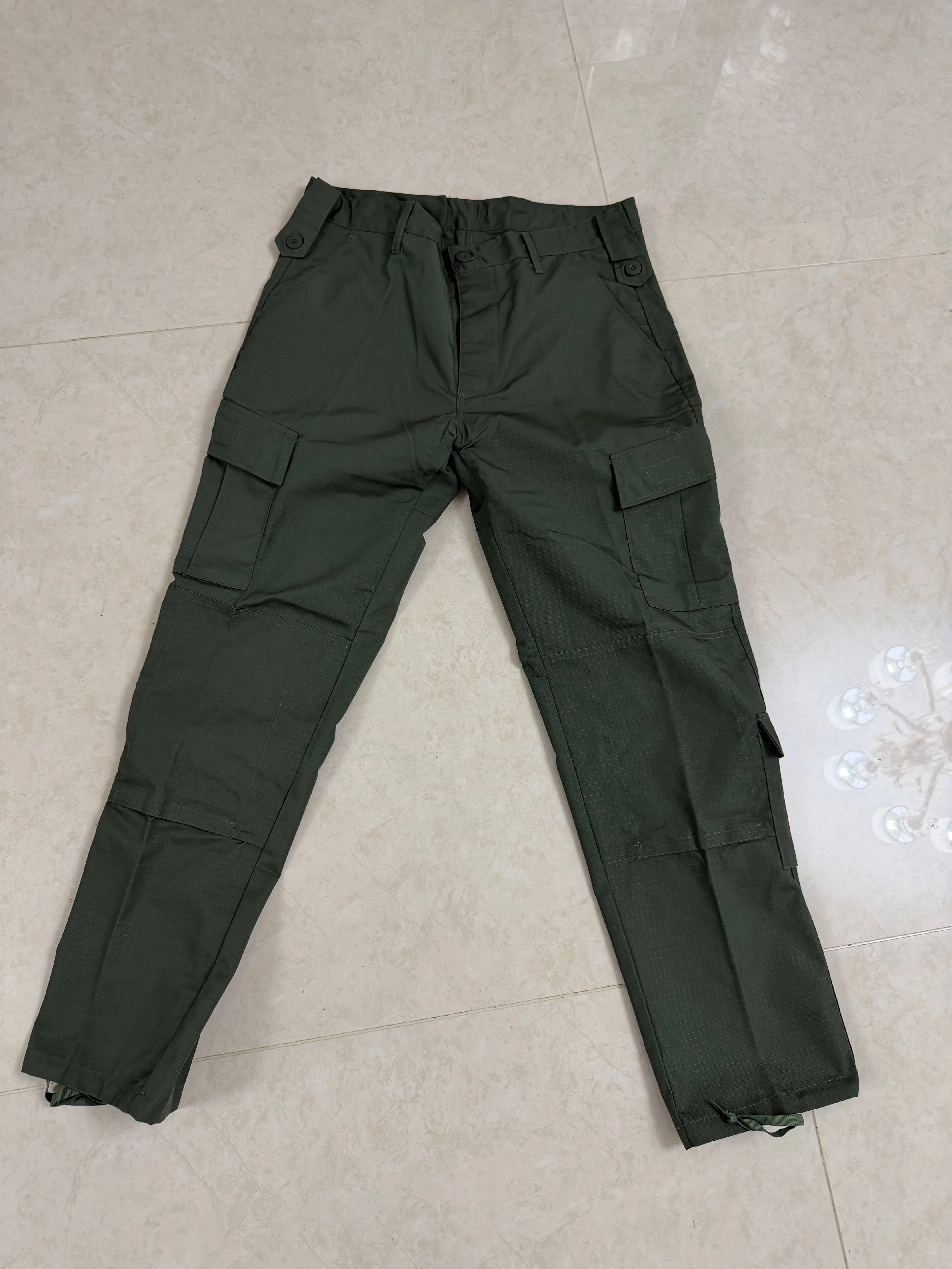 tactical-military-green-set-loose-straight-leg-pants-multi-pocket-long-trousers-stand-collar-long-sleeve-replicated-domestic