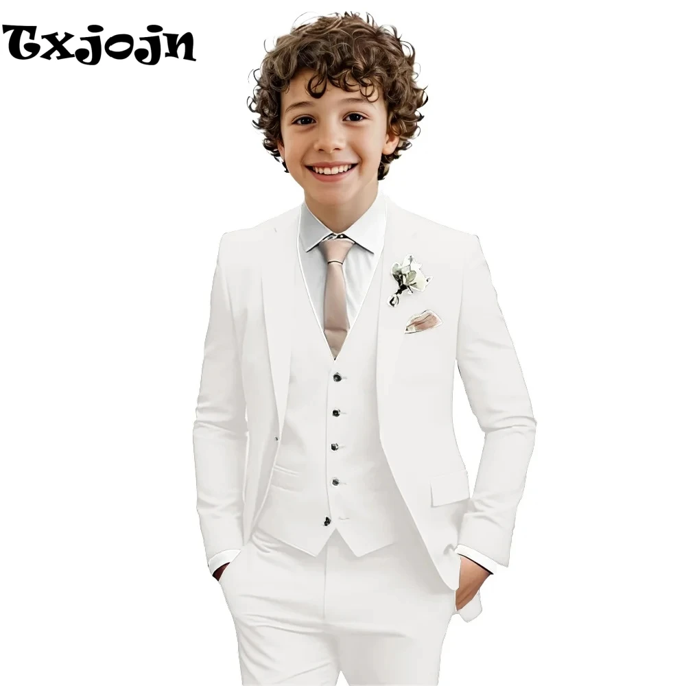 

Multi-colors Boys Suit Set 3 Pieces Formal Outfit For Wedding Elegant Notched Lapel Kids Slim Fit Suits Party Tuxedo 2-20T