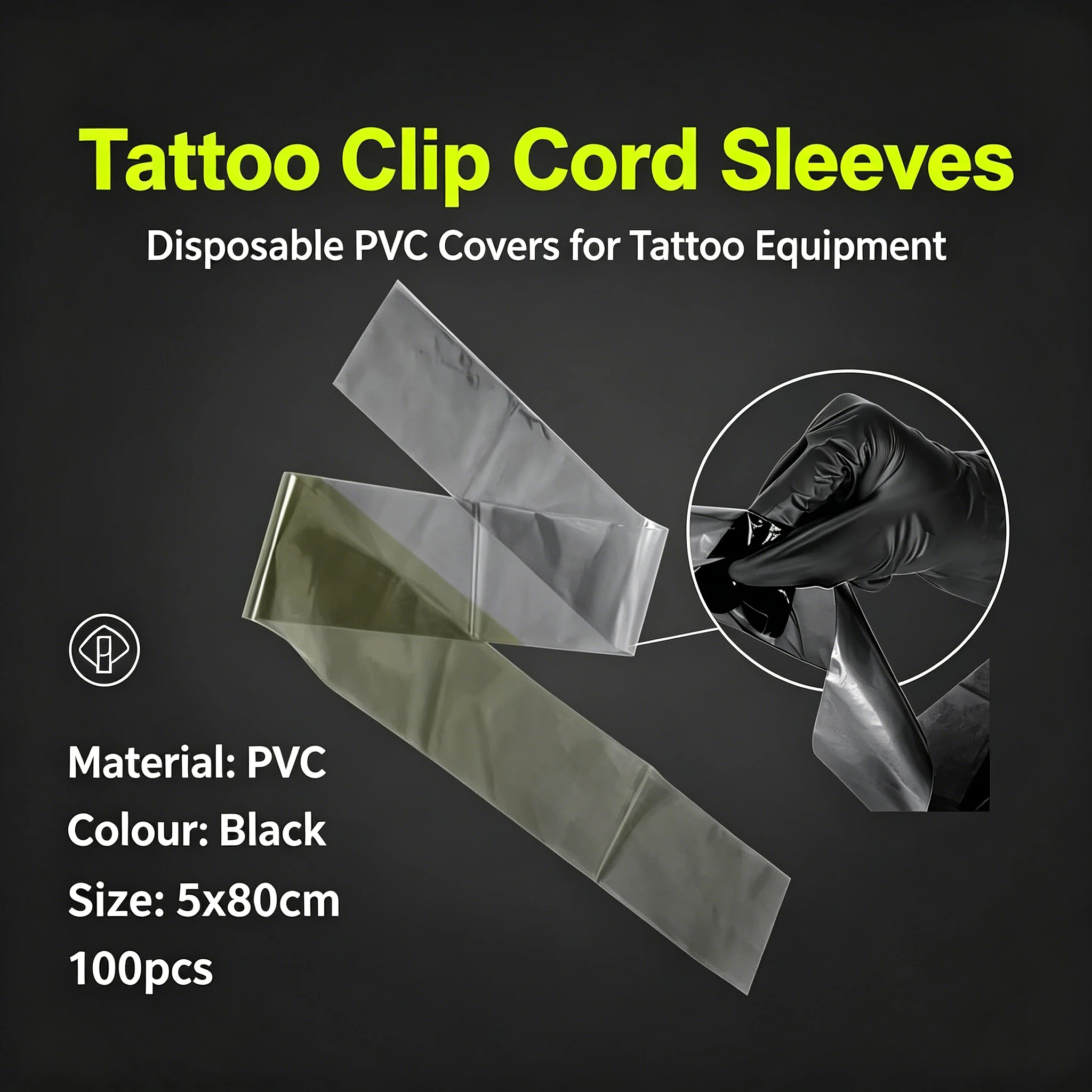 Disposable Black Tattoo Clip Cord Covers Hygienic Plastic Sleeves for Tattoo Machine Wire Protection Studio Use Tattoo Accessory