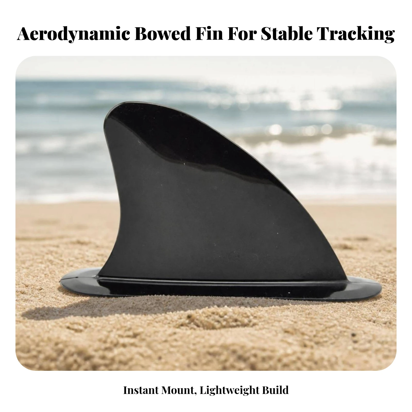 Glue-on Fin Streamlined Water-Diversion Fin Lightweight Compatible for Surfers, Paddleboard Repair