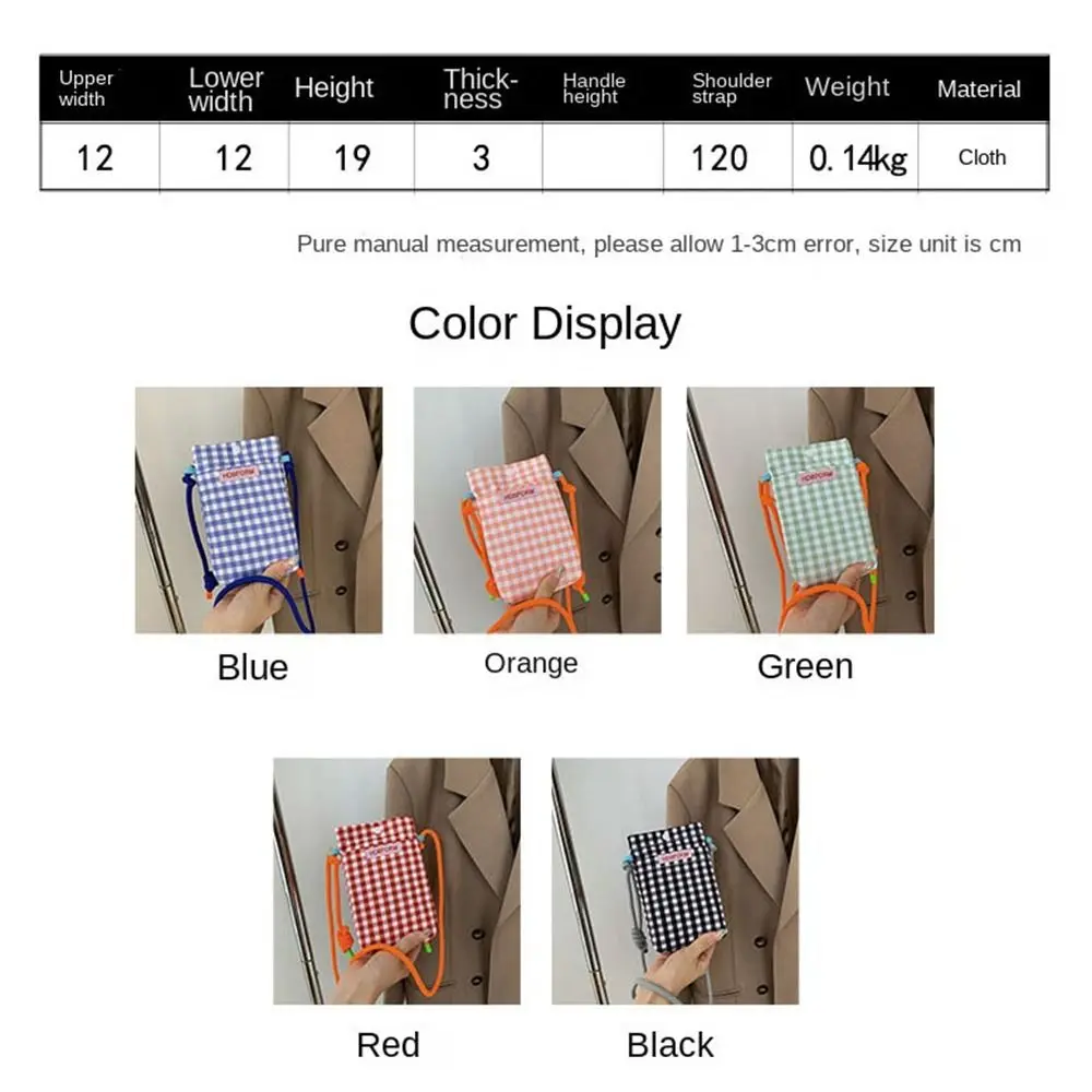 Women Small Grid Shoulder Bag INS Trend Small Bag Mobile Phone For Women Messenger Bags Mini Crossbody Square Bags