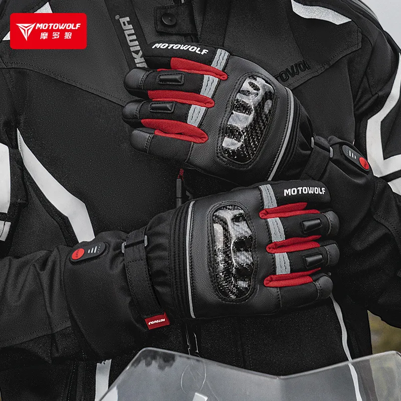 Don't Let Cold Hands Ruin Your Ride: Get Electric Heated Gloves for Winter Motorcycle Touring, Windproof & Warm with Touchscreen