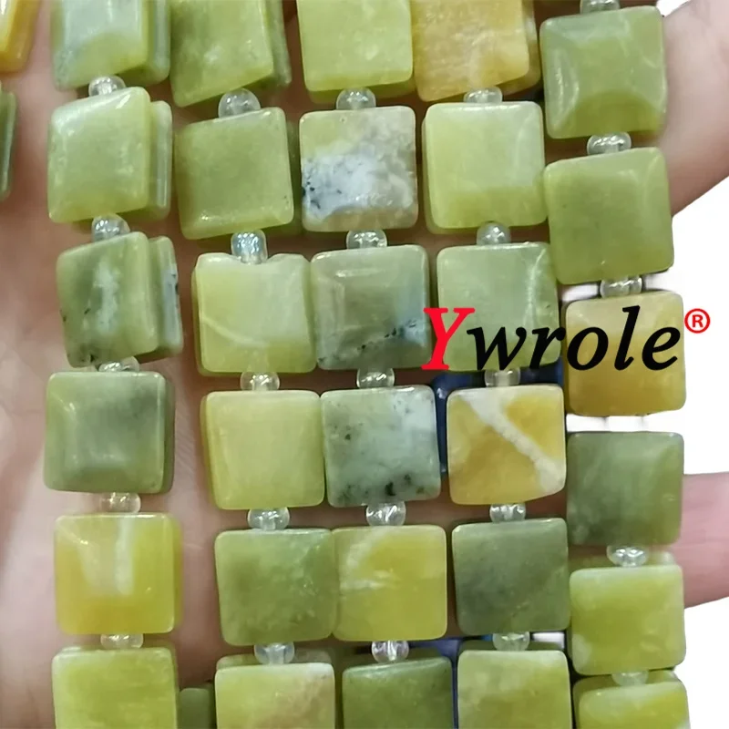 New Flat Square Natural Lapis Pyrite Amazonite Amethyst Loose Spacer Bead for Jewelry Making DIY Bracelet Accessories 10x10MM