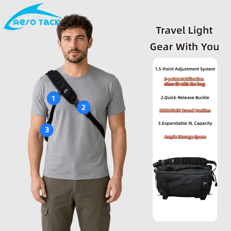 9L Outdoor Camera Sling Bag Multi-Compartment Shoulder Photography Bag for Hiking Travel Commuting and Daily Carry