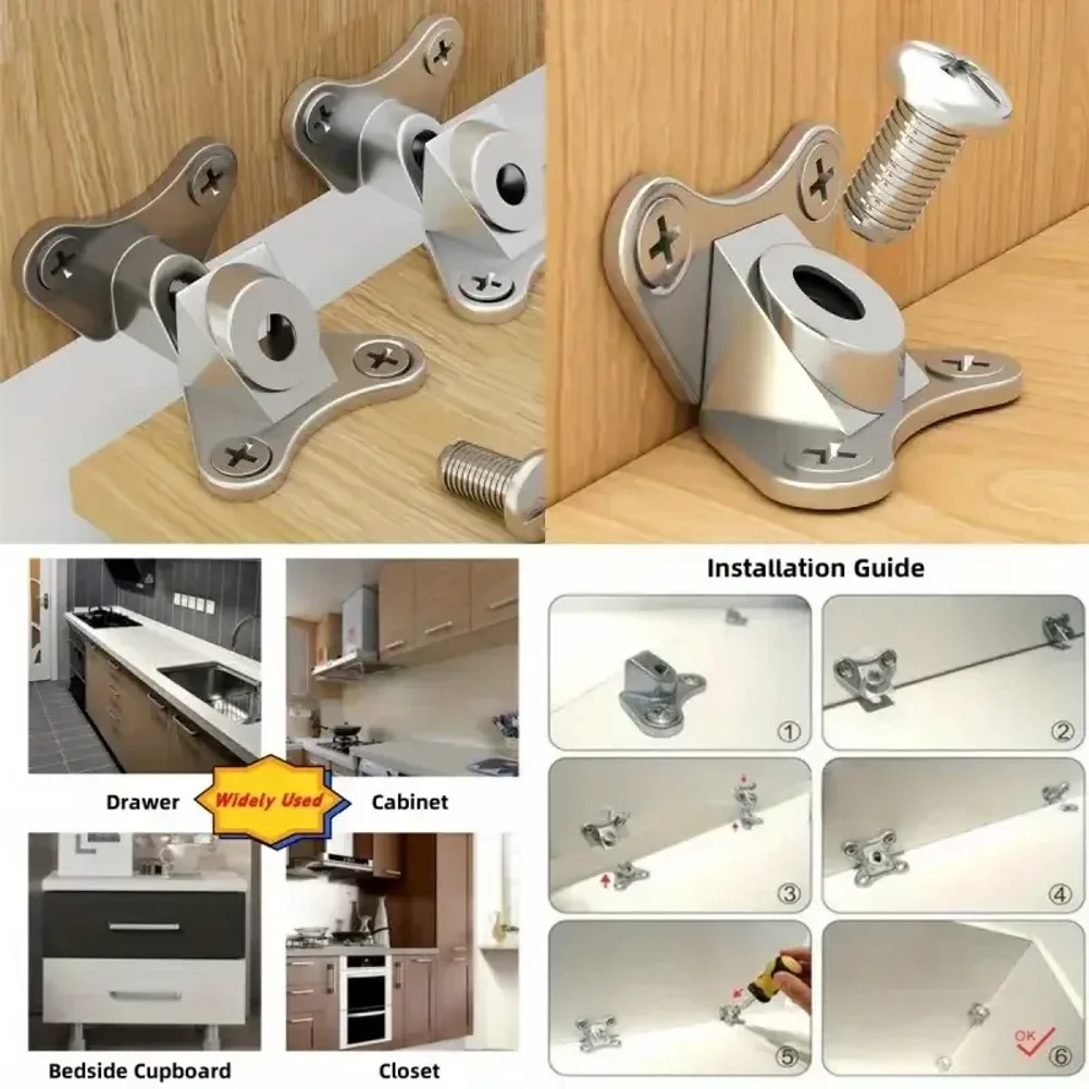 12Set Zinc Alloy Corner Code Right Angle L-Shaped Support Connector with Screw Furniture Angle Bracket for Chairs Tables