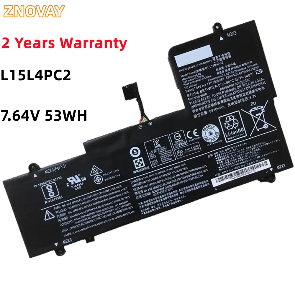 

ZNOVAY L15M4PC2 L15L4PC2 Laptop Battery For Lenovo YOGA 710-14ISK,710-14IKB,710-15ISK,710-15IKB,5B10K90778,5B10K90802 6960mAh