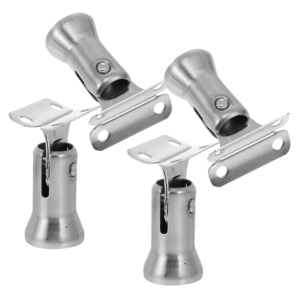 

4PCS H rail Brackets Stainless Steel Adjustable Swivel Head Stairs Staircase Railing Indoor Outdoor Reinforcement Accessories