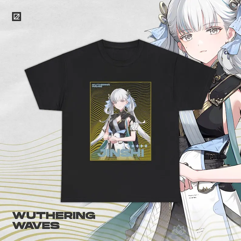 Jinshi Wuthering Waves Shirt Gacha Game Merch Fan Shirt Unisex Cotton