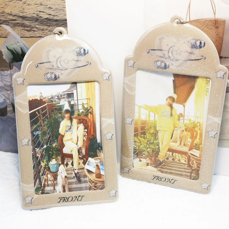 Cartoon Love Card Holder Sleeve Key Chain Pendant Printed Card Sleeve Small Card Storage Book Three Inch Card Sleeve Style INS