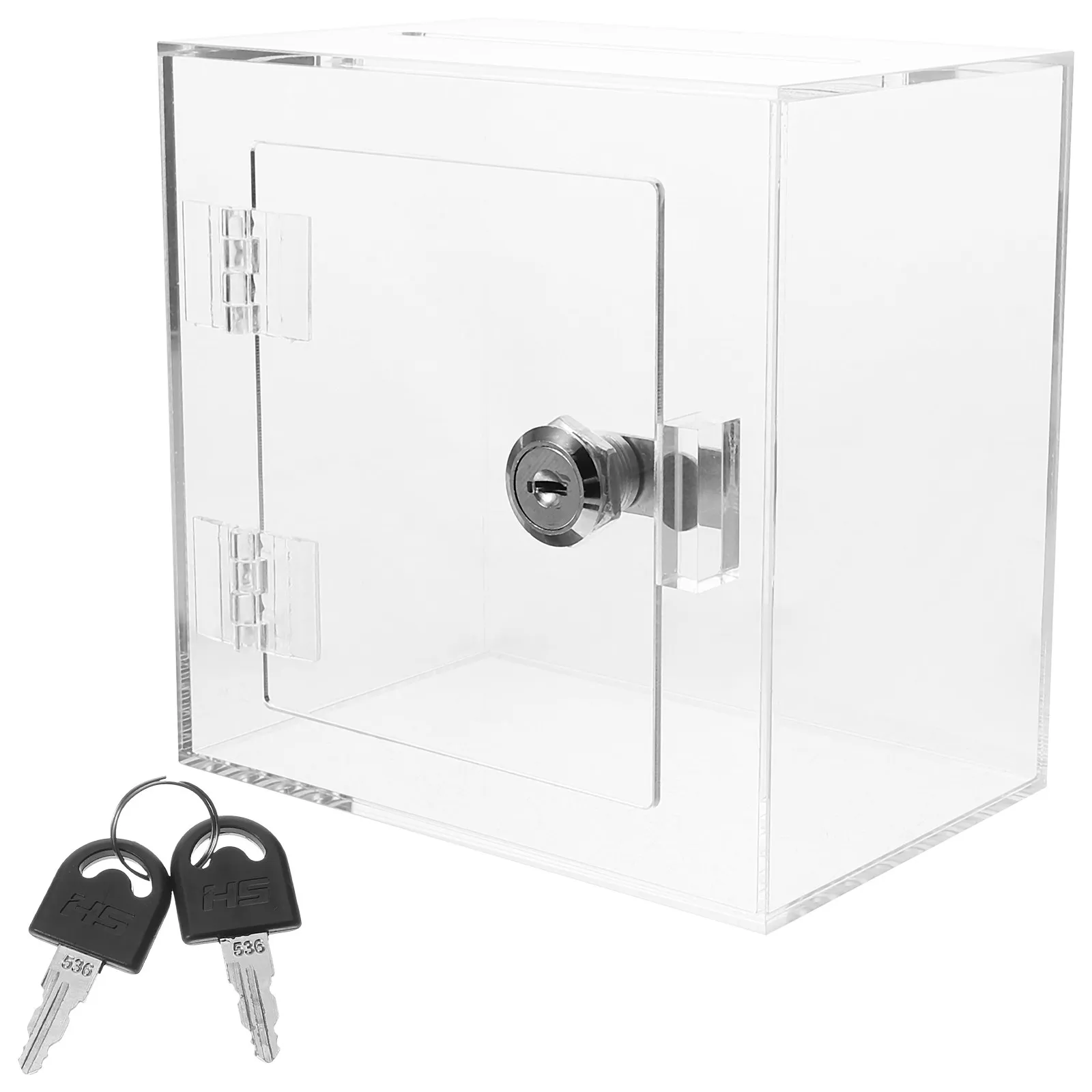 Clear Acrylic Donation Box Lockable Suggestion Complaint Letter Postal Ballot Voting Storage Fundraising Box Donation Boxes
