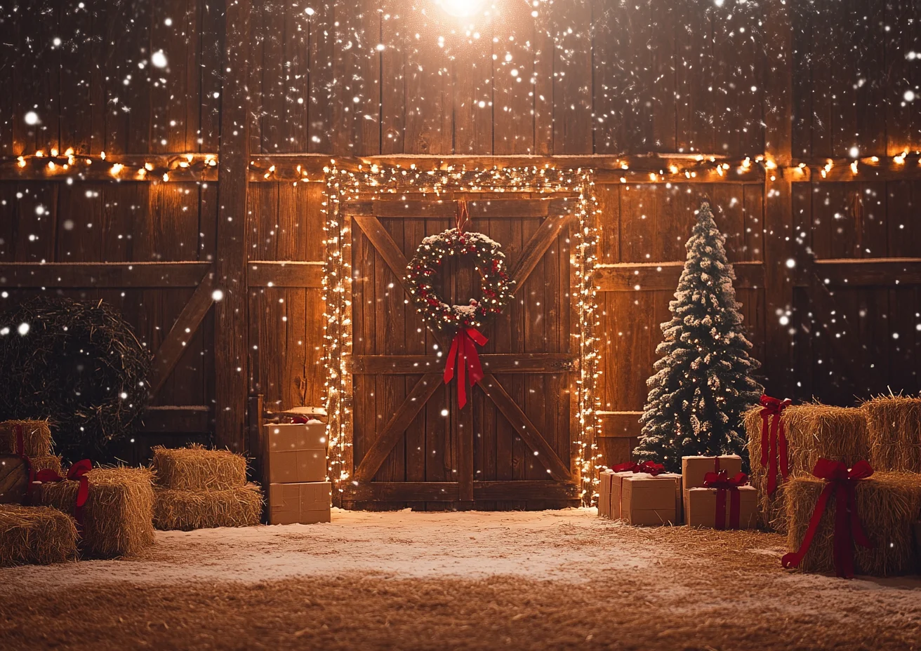 크리스마스 사진 배경 크리스마스 트리 장식 소품 화환 흰색 벽돌 벽 배경 벽난로 어린이 파티 사진 스튜디오