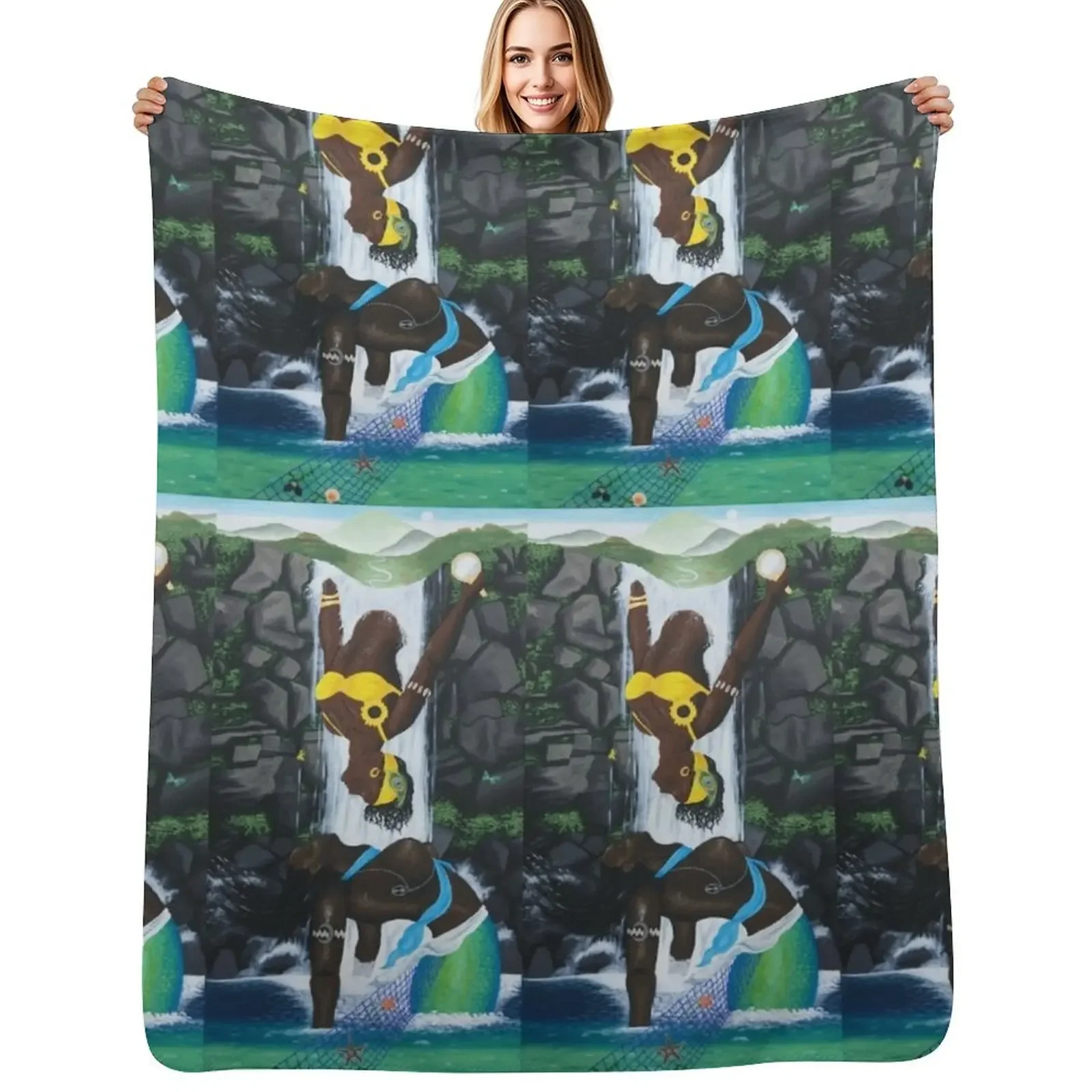 

Oshun and Yemaya Throw Blanket Thins Luxury Thicken Retros Blanket