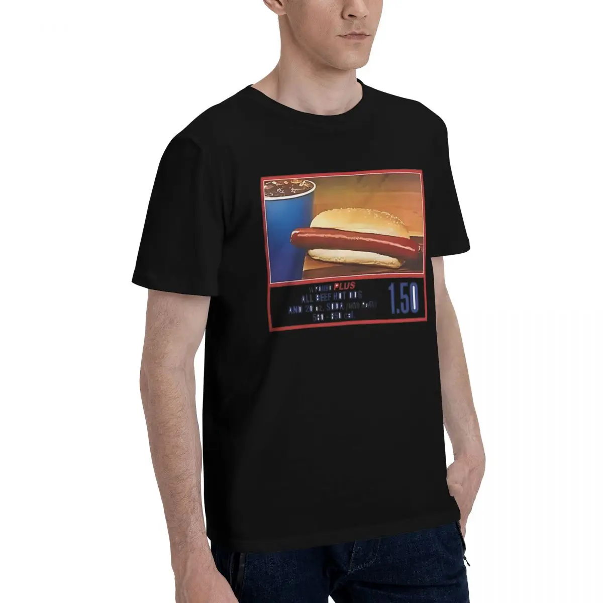 تي شيرت كوستكو هوت دوج 100% قطن كاجوال مريح وجيد التهوية للرجال