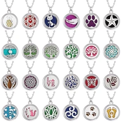 New Tree Of Life Aromatherapy Necklace Essential Oil Diffuser Perfume Locket Pendant Necklaces Women Aroma Jewelry Gift