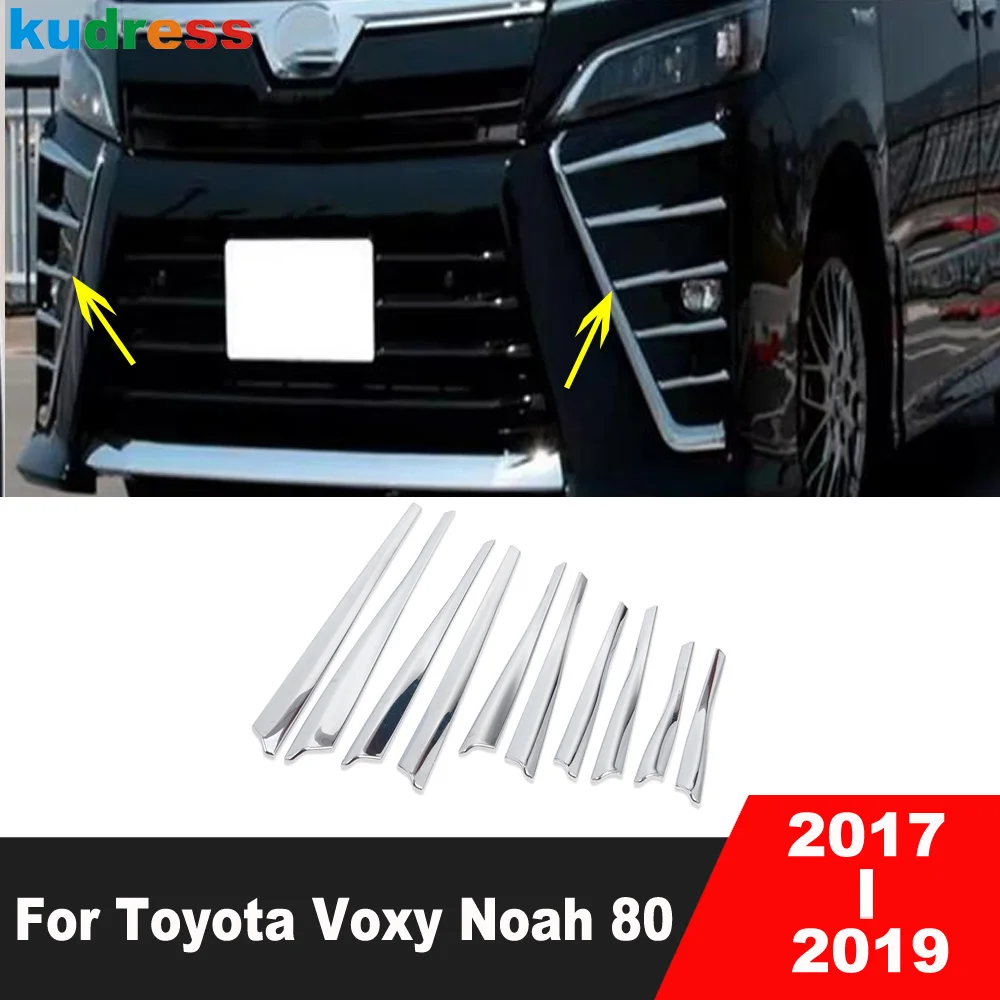 Para toyota voxy noah 80 2017 2018 2019 chrome frente do carro luz de nevoeiro capa da lâmpada guarnição cabeça foglight decore guarnições acessórios