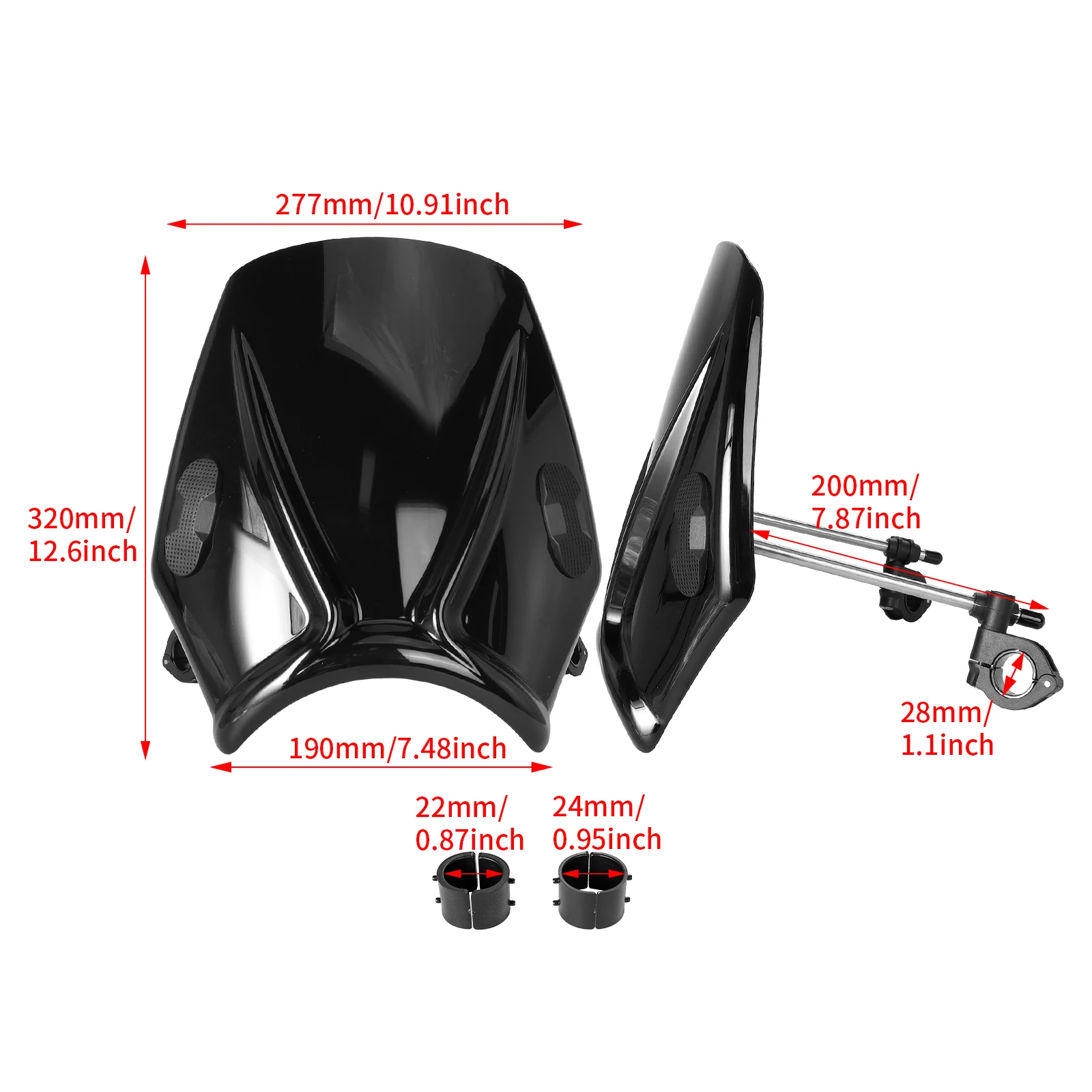 Universal Motorcycle Windscreen Windshield Covers Screen Smoke/ Black/ Clear Lens Motorbikes Deflector ABS For Honda Yamaha