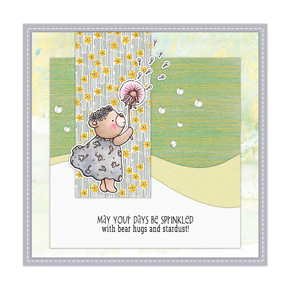 Mangocraft Dandelion And Doll Bears Clear Stamp DIY Scrapbooking Supplies Silicone Stamp For Card Making Albums Crafts Decor