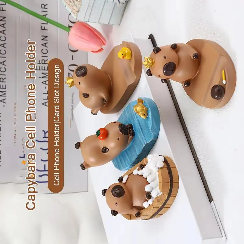 Капибара держатель для мобильного телефона настольный орнамент домашнее милое мультяшное украшение