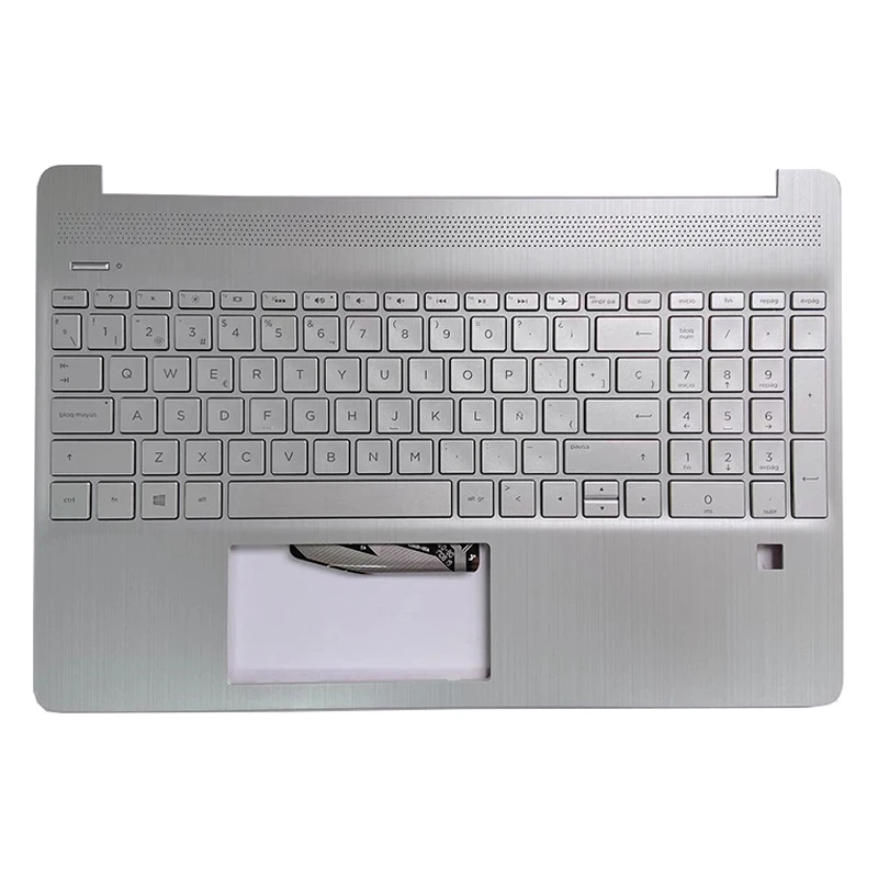 Imagem -02 - Original para hp 15-dy 15-ef 15s-eq 15s-fq Replacemen Acessórios do Portátil Teclado com Furo de Impressão Digital Prateado Novo