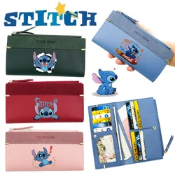 Disney Stitch portafoglio moda donna PU portamonete in pelle simpatico cartone animato portatile Lady portafoglio lungo borse porta carte regali