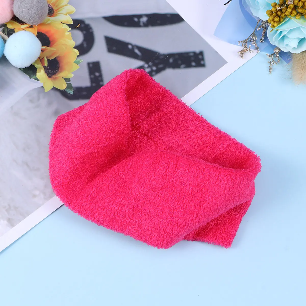 

Yoga Headband for Women Cloth Microfiber Cotton Adjustable Sweatband Spa Makeup Wrap Fitness Running Sports Sky Blue