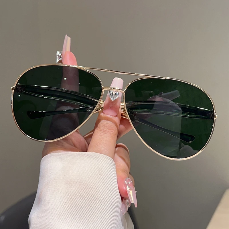 KAMMPT Vintage Pilot Sonnenbrille Männer Mode Übergroßen Outdoor Shades Neue Frauen Trendy Luxus Marke Design Anti-UV Sonnenbrille – Detail 10