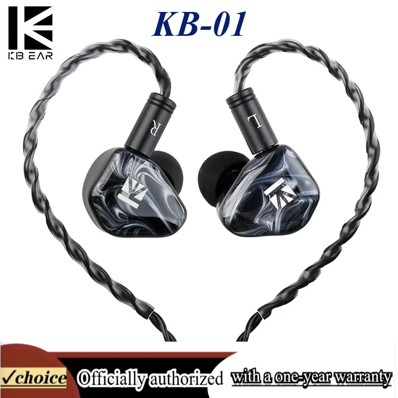 KBEAR KB01 1DD 10MM Beryllium Diaphragm Dynamic Drivers HIFI Earphone Earbud Sport Gaming headsets live broadcast