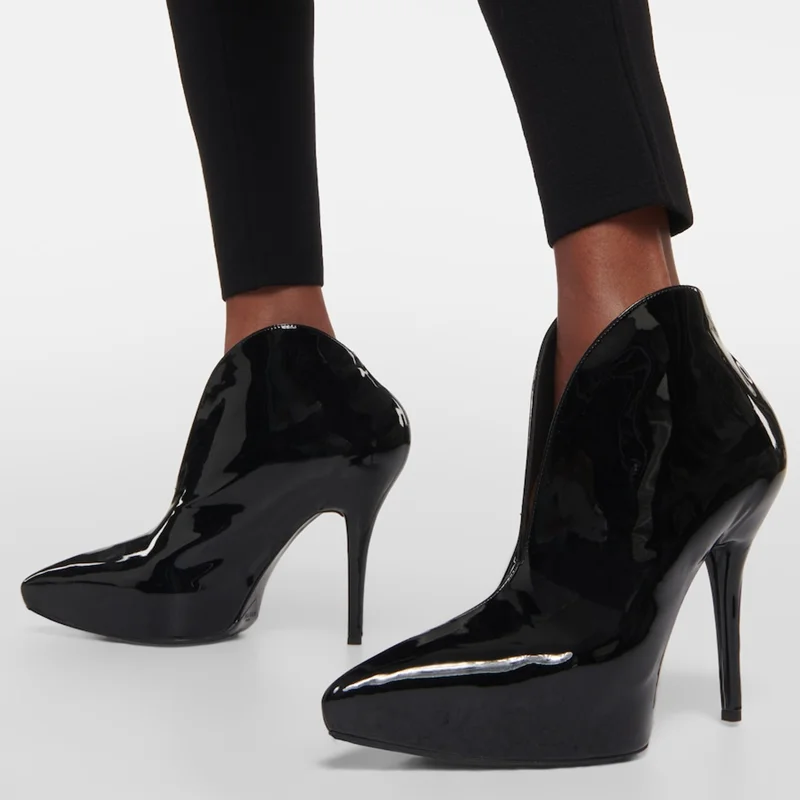 

Неглубокие ботильоны на платформе с острым носком, сексуальные новые поступления на тонком каблуке с острым носком, модные женские современные ботинки