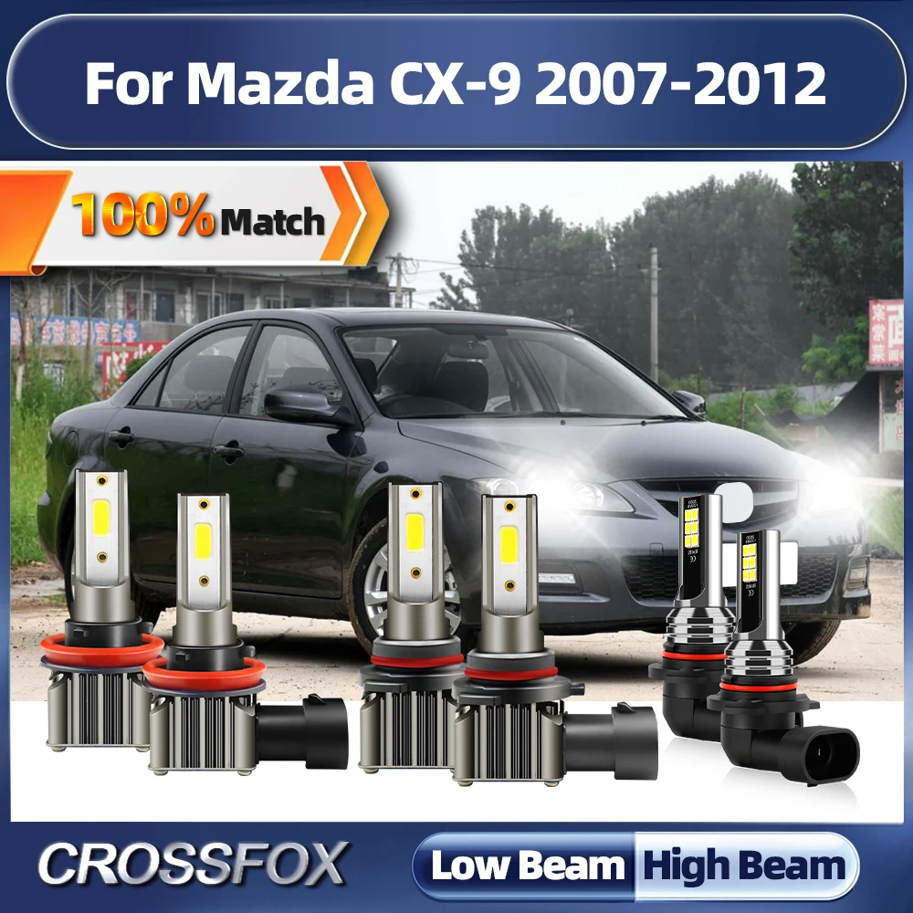 

360W Canbus LED Headlights 60000LM Car Headlamp Bulb 12V 6000K White Fog Lamps For Mazda CX-9 2007 2008 2009 2010 2011 2012