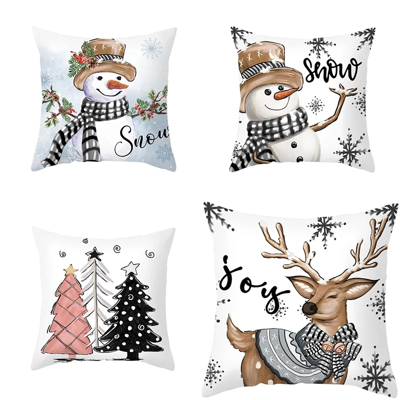 

Christmas Themed Pillowcases Car Accessories Office Santa Claus Living Room Sofa Home Pillowcases