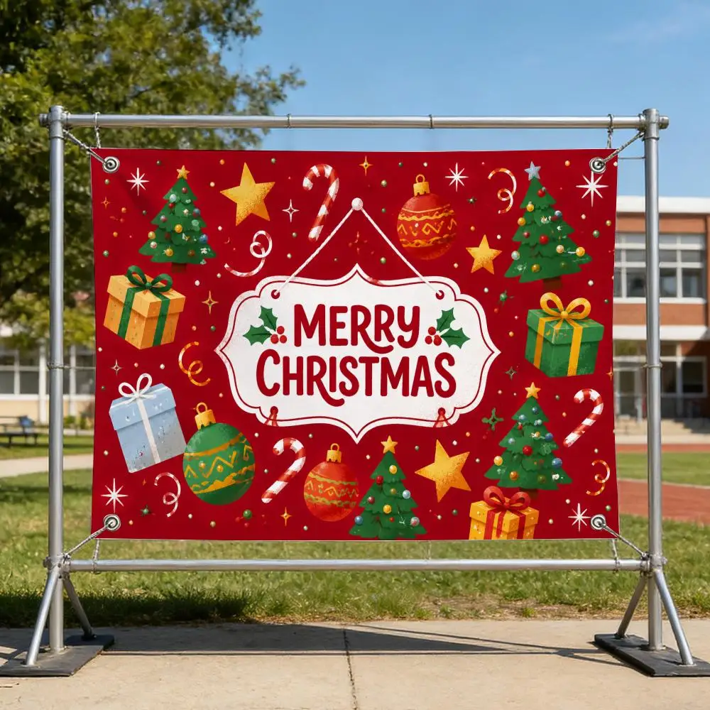 Merry Christmas Gift Celebration Flags Specialized for indoor and outdoor home decorations, outdoor camping, and bar parties